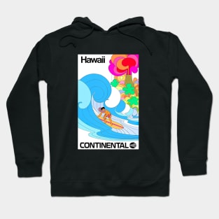 1969 HAWAII Continental Airlines Travel Poster Hoodie